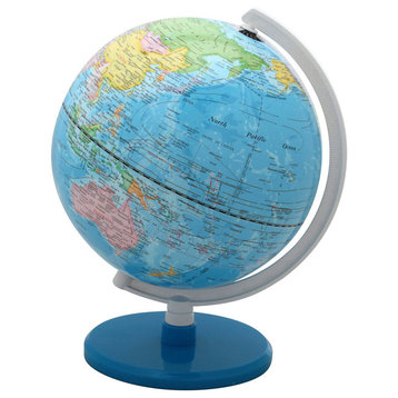 Cousteau World Globe, 8" Diameter, Blue Base