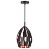 CWI Lighting 1114P8-1-271 1 Light Down Mini Pendant with Black and Copper Finish