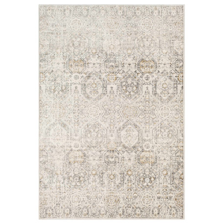 Hauteloom Parkerfield Farmhouse Distressed Rug - Black, Beige, Gray - 8'10"x12'