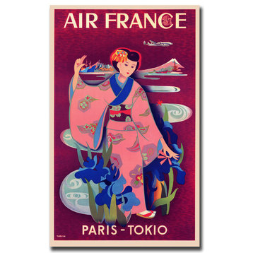 'Air France Paris Tokyo' Canvas Art