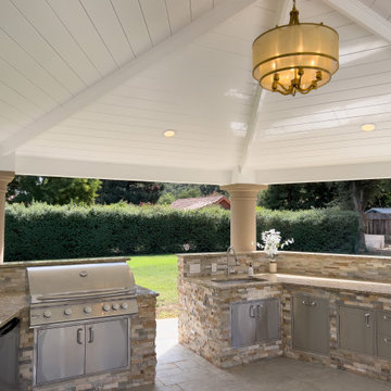 Outdoor Gazebo with Built-in Kitchen