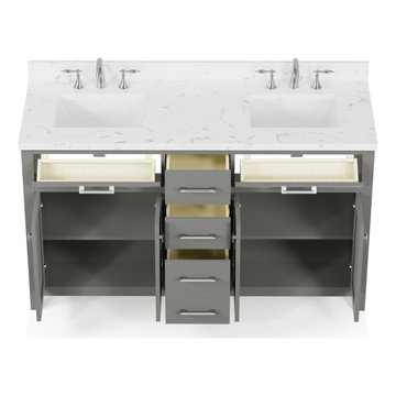 Caroline 60'' Grey Bathroom Vanity