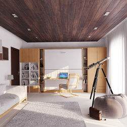 Pensiero T - Twin Wall Bunk Bed with Table - Murphy Beds
