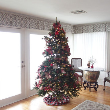 Box Pleat Valances on large windows by the water