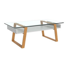 Simple Coffee Tables Houzz Coffee Table Bamboo Wood With Tempered Gl Top Simple Modern Design