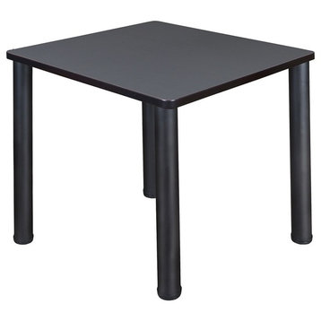 Kee 30" Square Breakroom Table, Gray/ Black
