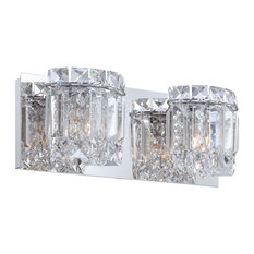 Art Deco 2 Light Vanity Light in Chrome Finish