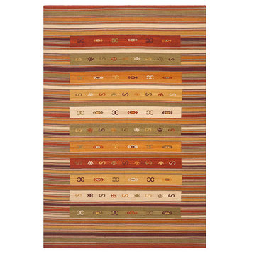 Safavieh Navajo Kilim Nvk178A Striped Rug, Burgundy/Multi, 3'x5'