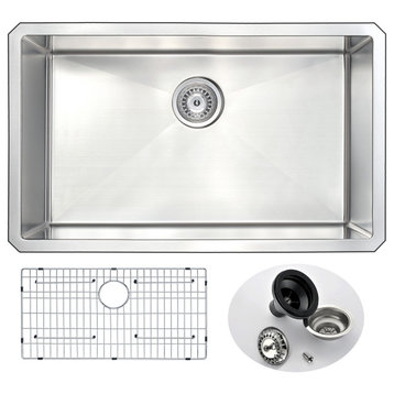 ANZZI Vanguard Series 30 in. Undermount Handmade Stainless Steel Kitchen Sink