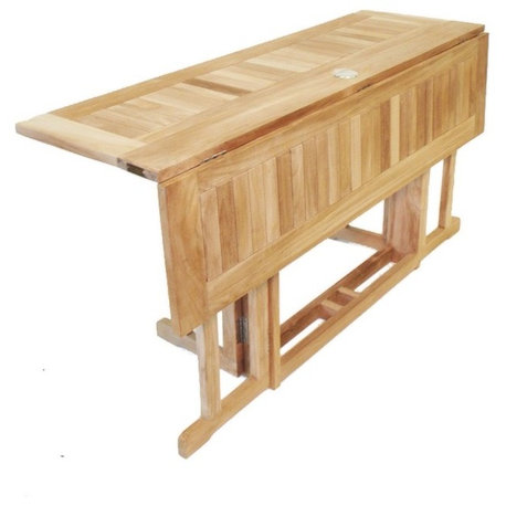 59"x31" Nassau Rectangular Drop Leaf Table, Grade A Teak