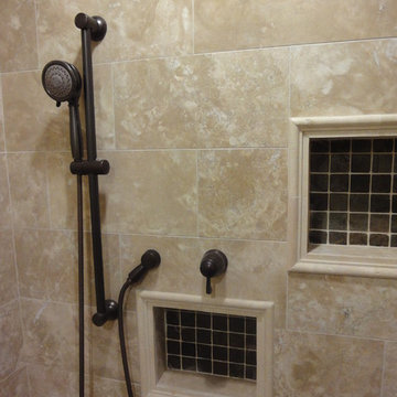 Classic Travertine and Slate bathroom