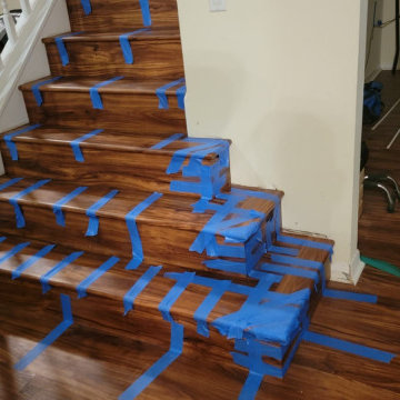 Brazilian Cherry Stair (Rounded first step / solid no white riser)