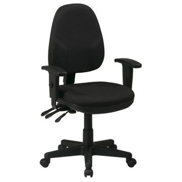 Scranton & Co Contemporary Fabric Dual Function Ergonomic Office Chair in Black