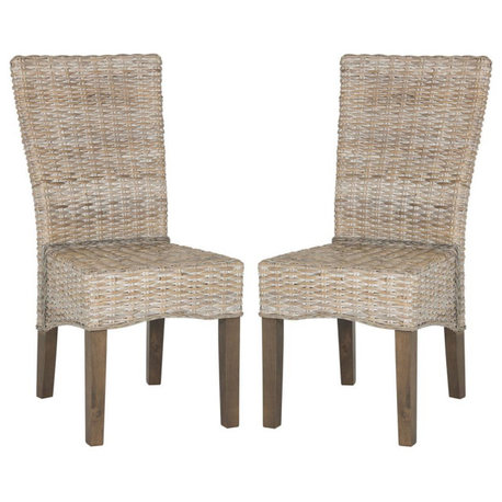 Ozias 19''H Wicker Dining Chair, Sea8014B-Set2