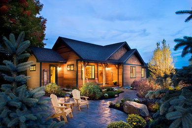 This is an example of a rustic porch design in Boston.
