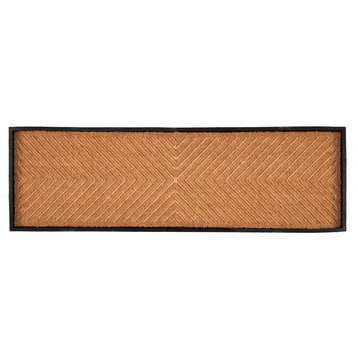 46.5"x14"x1.5" Rubber Boot Tray With Cross Embossed Coir Insert