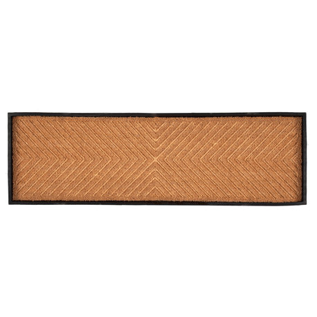 46.5"x14"x1.5" Rubber Boot Tray With Cross Embossed Coir Insert
