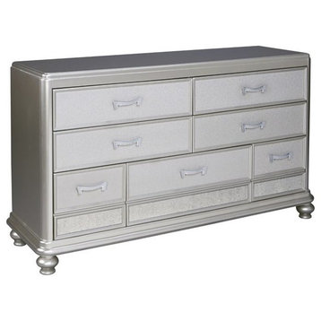 Ashley Furniture Coralayne 7 Drawer Dresser in Silver