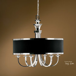 Distinctive-Black-Shade-Tuxedo-6-LT-Single-Shade-Chandelier - Chandeliers