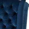 Benzara BM226728 Button Tufted Accent Chair, High Wingback and Rolled Arms, Blue