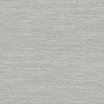 4066-26562 Malin Light Grey Faux Grasscloth Non Woven Unpasted Modern Wallpaper