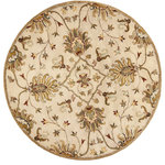 KAS Rugs & Home - Syriana 6012 Champagne Agra Rug, 5'6" Round - Syriana 6012 Champagne Agra 5'6" Round. Hand-Tufted of 100% New Zealand Wool with Cotton Backing. Made in India. Vacuum regularly & spot clean stains. Professional cleaning recommended periodically.
