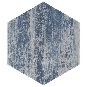 Cassis Hex Blue Porcelain Floor and Wall Tile
