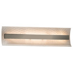 Justice Design Group - Fusion Contour 21" Linear LED Bath Bar, Brushed Nickel, Weave Shade - Fusion - Contour 21" Linear LED Bath Bar - Brushed Nickel Finish - Weave Shade