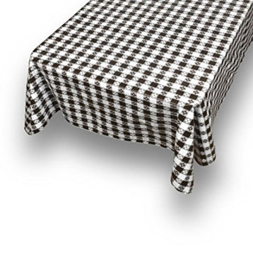 "Picnic Check"  Black 52"x52" vinyl flannel backed tablecloth