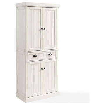 Pemberly Row 4-Door and 1-Drawer Coastal Wood Pantry in White