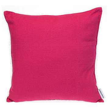 Parkland Collection Transitional Solid Pink Square 20" x 20" Pillow