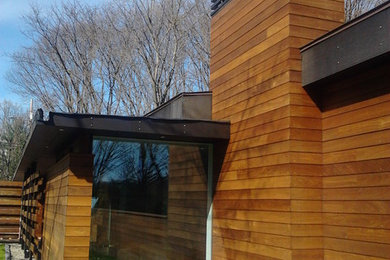 Inspiration for a contemporary exterior home remodel in New York