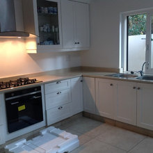 New Ceaser Stone kitchen counter and hob, sink