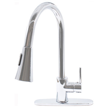 Novatto Dual Action Single Lever Pull-down Kitchen Faucet, Chrome