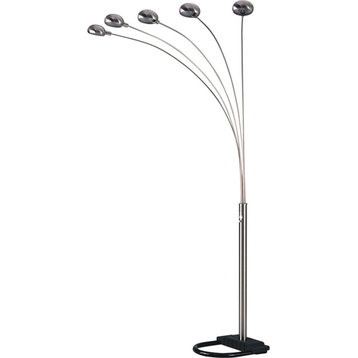 SH Lighting Illona 84" Tall Adjustable Five Arm Metal Floor Lamp in Silver