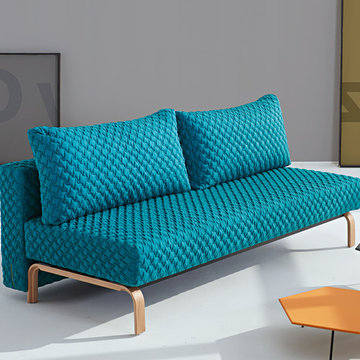 Innovation USA | Sly Coz Petrol Sofa Bed | Lacquered Oak Legs -$1730.52