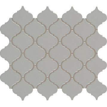 MSI NARAG Domino - 10" x 11" Arabesque Mosaic Sheet - Glossy - Gray
