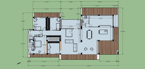 Progetto villa moderna su un livello. Villa moderna progetto