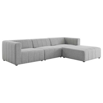 Bartlett Upholstered Fabric 4-Piece Sectional Sofa Light Gray