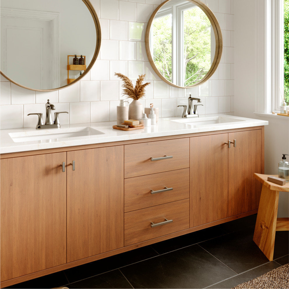 Karran 2-Hole 2-Handle Bathroom Faucet With Pop-Up Drain, Stainless Steel