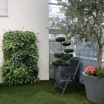 agencement et aménagement d une terrasse et balcon a Boulogne