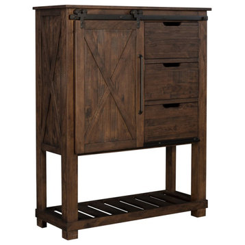 A-America Sun Valley Rustic Solid Wood Barn Door Chest in Timber