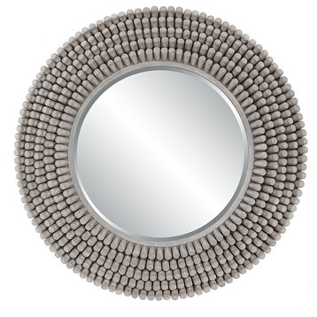 Portside Round Gray Mirror