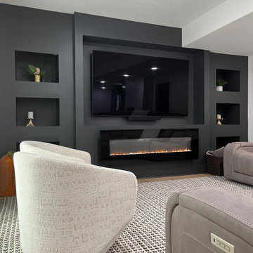 Black and Gold Basement Remodel