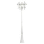 Livex Lighting - Textured White Traditional, Victorian, Sculptural, Outdoor Post Light - From the Oxford outdoor lantern collection, this traditional cast aluminum upward facing three-head ground post light design will add curb appeal to any home. It features a handsome, antique-style base and decorative arms. Clear water glass casts an appealing light and lends to its vintage charm. The cast aluminum ornamental post base, arms and sculptural details are all finished in a textured white. With superb craftsmanship and affordable price, this fixture is sure to tastefully indulge your senses.