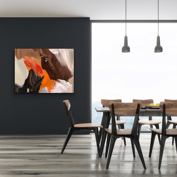 Blue Black LARGE Canvas Wall Art Contemporary black Modern Room Decor