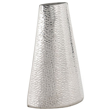 Galen Metal Table Vase, Small Silver