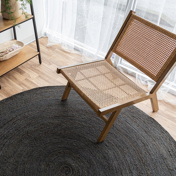 Delilah 6ft Round Rug – Black