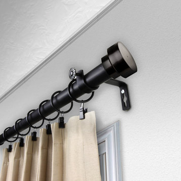 Bonnet Curtain Rod, Black, 48-84"