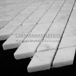 White Carrara Marble Italian Bianco Carrera Diamond Mosaic Tile Polished - Products